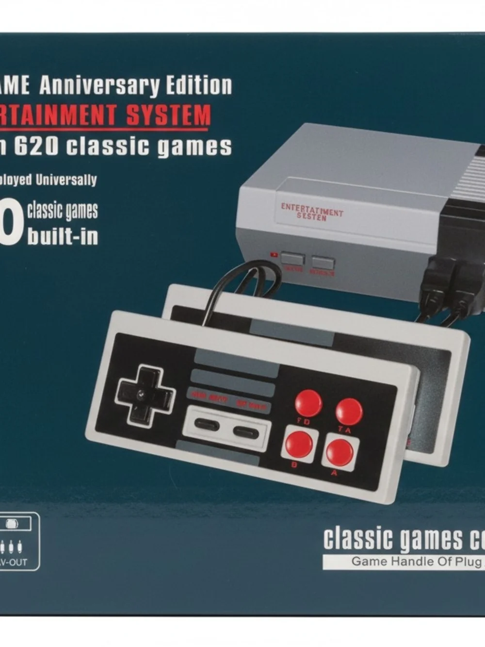 Classic Entertainment System Console with Gray and Black Controllers